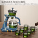 唐豐（TANGFENG）茶具套裝自動(dòng)玻璃茶具家用泡茶神器懶人功夫茶具磁吸辦公茶壺整套 福鹿連連金荷9件套(鉛灰)