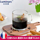 樂(lè )美雅Luminarc鋼化玻璃杯耐熱泡茶杯牛奶杯微波爐水杯微波爐帶把早餐杯 條紋款500ml1只
