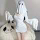 匯智之城幽靈娘cos服cosplay二次元萬圣節(jié)變裝cos女裝兩穿修身魚尾裙動(dòng)漫 cos服全套3 S碼