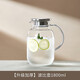 青蘋果（QINGPINGGUO）家用耐高溫冷水壺大容量玻璃涼水壺冷泡茶壺白開水杯裝水扎壺套裝 【升級加厚】波比壺1800ML