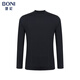 堡尼長(cháng)袖t恤男輕商務(wù)男士休閑圓領(lǐng)t恤上衣服男打底衫男裝LO580061B 黑色 175