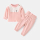 毛毛鴨兒童高腰秋衣秋褲純棉新生兒嬰兒衣服男女寶寶內衣套裝分體兩件套 粉色（高腰） 90