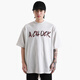 A CHOCK【Achock官方店】 國潮原創(chuàng)設(shè)計(jì)刺繡logo短袖七夕情侶圓領(lǐng)打底衫t 花灰色 M