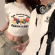 love legend(兩件裝)情侶裝短袖t恤上衣夏季新款百搭一長(cháng)一短男女半袖衣服 一長(cháng)一短  白色+白色 M 男+女S