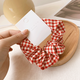 清晨的星星 bm彩色格子豬大腸發(fā)圈頭繩布藝少女ins復古法式可愛(ài)肥腸綁頭發(fā)繩 紅色