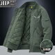 JEEP SPIRIT飛行員棉衣男秋冬季加棉加厚工裝夾克寬松潮流休閑大碼棒球 軍綠色 XL