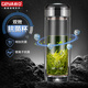 格亞（GEYA）AG+純鈦抑菌雙層玻璃杯銀離子抗菌茶杯男商務(wù)辦公水杯子高檔禮盒 AG+純鈦抗菌款【皮質(zhì)禮盒】400ml