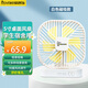 愛(ài)尚佳（ASVNKA） 桌面辦公小風(fēng)扇裝電池的小風(fēng)扇學(xué)生便攜式宿舍寢室用床上磁吸桌面大風(fēng)力5號干電池USB插電式兩用 白色磁吸款（不帶電池）
