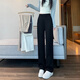 黎依奴（LISLAVE）美式香蕉運(yùn)動(dòng)褲女衛(wèi)褲2024秋冬新款垂感寬加絨加厚拖地休閑闊腿褲 黑色 常規(guī) 【6856】 2XL （建議135-150斤）