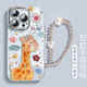 榮風(fēng)圖 適用蘋(píng)果11手機殼iphone11promax彩虹大象全包帶鏡頭膜防摔羽紗殼高顏值潮女新款輕奢小清新網(wǎng)紅 油畫(huà)長(cháng)頸鹿A藍-自帶鏡頭膜+珍珠手鏈 蘋(píng)果11PRO