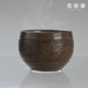 月記窯 手拉坯柴燒（裸燒）鐵胎“冰煙”杯 鼓型