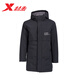特步（XTEP） 特步中長款羽絨服男2022年冬季男士連帽保暖外套休閑運動上衣 正黑色 XL