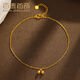 百泰首飾（BATAR JEWELLERY）生日禮物黃金腳鏈女足金鈴蘭花腳鏈5G腳環(huán)O字鏈花朵金腳鏈 鏈長約23-24厘米，2.20g