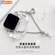 屹謳 蘋(píng)果手表表帶apple iwatch珍珠水晶金屬表鏈ultra/S9/S8/7/6/5/SE女款創(chuàng  )意手鏈·41/40/38mm鉆石銀