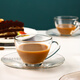 鷗欣鷗欣進(jìn)口咖啡杯透明玻璃水杯無(wú)鉛茶杯奶茶杯創(chuàng  )意歐式網(wǎng)紅款杯子 科茲莫230ML 單只+碟