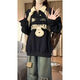 NASALIKEPOLO領(lǐng)衛(wèi)衣女100%純棉學(xué)院風(fēng)重磅領(lǐng)女寬松2025春夏薄款半拉鏈小眾 藏青色【350g薄款重磅純棉】 XL