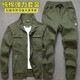錦萬(wàn)澤春秋純棉彈力長(cháng)袖工作服男秋冬電焊工防燙耐磨勞保服工地干活衣服 純棉加厚彈力軍綠套裝 4XL 190