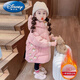 迪士尼（Disney）女童羽絨棉服冬季新款寶寶加絨加厚棉襖中長(cháng)款冬裝外套棉衣潮 粉紅色 加絨加厚 110 建議身高110cm左右