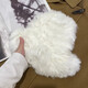 笙格兒白色毛絨真兔毛帽子女秋冬季保暖顯臉小護耳毛線(xiàn)帽皮草針織漁夫帽 白色 均碼