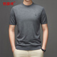 恒源祥短袖T恤男可機洗羊毛針織衫毛t恤上衣 20135005 中灰 180/96A 