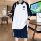 卡度頓13青少年短袖t恤男孩12-15歲初中學(xué)生POLO衫14大童夏裝運(yùn)動(dòng)套裝16 5015白色 M-前衛(wèi)時(shí)尚運(yùn)動(dòng)裝