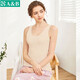 AB內衣女士全棉本命年大紅彈力蕾絲花邊打底衫吊帶衫女式背心8191 淡玉 L