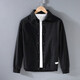 構致（GLOY&ZENITH）日系復古純棉翻領(lǐng)夾克男春秋季純色青年薄外套簡(jiǎn)約百搭休閑男裝 黑色 L 115-135斤
