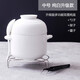 瓷航（CiH） 陶瓷燉盅雙耳雙蓋燉湯盅隔水內(nèi)膽燉燕窩甜品盅耐高溫湯煲雕花燉盅 純白中號雙耳雙蓋燉盅配勺550ml配勺+鑷子+蒸架