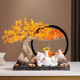 赟婭發(fā)財樹(shù)招財進(jìn)寶擺件招財貓流沙畫(huà)辦公室喬遷開(kāi)業(yè)大吉禮物新年禮品 躺賺招財貓發(fā)財樹(shù)【背靠金山】
