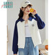 Halo Queen衛衣外套女春秋插肩袖翻領(lǐng)學(xué)院風(fēng)時(shí)尚寬松上衣新品H143W1011