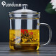 全度（Quandu）玻璃茶杯泡茶杯玻璃杯復(fù)古懷舊玻璃大茶缸辦公家用加厚玻璃水杯 大有作為700ML+內(nèi)膽