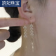頂妃（DING FEI）氣質(zhì)鋯石麥穗流蘇耳線女簡(jiǎn)約輕奢長款樹葉耳環(huán)顯臉瘦時(shí)尚防丟耳飾 金色鋯石麥穗流蘇耳線 A25-302