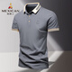 稻草人品牌短袖T恤男士2026夏季中青年薄款透氣商務(wù)休閑Polo衫男款上衣 煙灰 XL