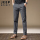 JEEP SPIRIT吉普休閑褲男春夏季韓版褲子男士商務(wù)彈力直筒男褲 灰色 32