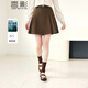 香影百褶半身短裙女2025秋冬新款咖啡色a字高腰壓褶顯瘦簡(jiǎn)約裙子 咖啡 S