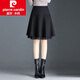 皮爾卡丹（pierre cardin）女裝a字半身裙秋冬短款毛呢半裙女冬季半身短裙蓬蓬傘裙 黑色 M 腰圍2尺