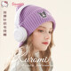 Hello Kitty兒童帽子男女童冬季加厚護耳帽百搭網(wǎng)紅針織帽 ZM7014紫色 