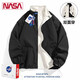 NASA RHUDE春季外套男裝情侶裝休閑夾克男秋冬棒球服潮流男士春秋款衣服男 6029黑色 (雙面穿) 2XL 180-200斤