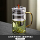 日本進(jìn)口品質(zhì)玻璃杯茶杯水晶杯帶把手家用感茶水分離泡茶 玉頂月牙杯【碧璽黃有蓋】 500ml