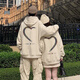 love legend情侶裝衛衣兩件套裝秋冬季新款連帽一男一女休閑百搭外套衣服定制 杏色+杏色(春秋) 男L/女M