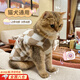 曇蓓漫貓咪狗狗寵物衣服小型犬貓冬季加厚保暖衣服幼貓幼犬加絨秋冬衣服 寵物菱形格絨衣、白咖色 S （建議體重2.5-4斤）