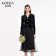 歌莉婭（GOELIA）預(yù)售穿搭套裝正式場合絲絨兩件套裙女1C1RAC26A 00B黑色 M