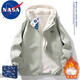 NASA BASE冬季休閑棉服男裝潮流外套棉衣男秋冬季羽棉襖衣服男冬裝加絨棉衣 綠色 XL (建議體重110-140斤)