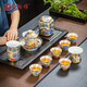 璽翰雅景德鎮(zhèn)999純銀茶具琺瑯鎏銀蓋碗功夫茶杯整套組裝送長輩禮品 掐絲琺瑯仙鶴蓋碗套裝銀內膽
