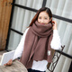士丹熊?chē)砼马n版秋冬百搭長(cháng)款時(shí)尚純色圍脖保暖針織毛線(xiàn)青年潮款 卡其色
