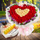 百世今生女朋友老婆生日蛋糕鮮花組合速遞同城情人節當天配送北京廣州上海 99朵心形混搭玫瑰+8寸蛋糕J款