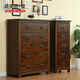 簡(jiǎn)美麗家 板式實(shí)木斗柜簡(jiǎn)約五斗櫥美式鄉村臥室五斗柜客廳儲物柜臥室家具 五屜柜45*40*115CM（JM315）