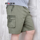 巴豹品牌男士短褲五分褲夏裝男褲純棉休閑短褲寬松加肥加大碼 瑪瑙綠 2XL(2.8-3.0尺腰圍穿著(zhù)合適)