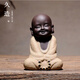 久造 六禪小沙彌擺件禪意小和尚 陶瓷中式客廳茶桌裝飾品復(fù)古擺設(shè) 玄關(guān)茶室茶道工藝品 彩陶精進(jìn)小沙彌