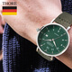 肖勒【進(jìn)口】德國THORE肖勒輕奢男表 石英表超薄手表休閑時(shí)尚防水腕表 勞力綠&軍綠帶